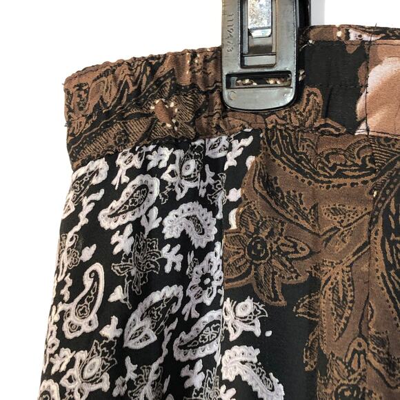 Floral Paisley Maxi Skirt Neutral in Black and Brown Size 12 Vintage Retro 90s - Picture 5 of 10